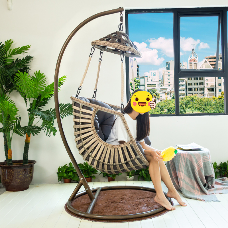 Cheap price indoor outdoor hanging swing chair patio rattan wicker egg swing clear chair