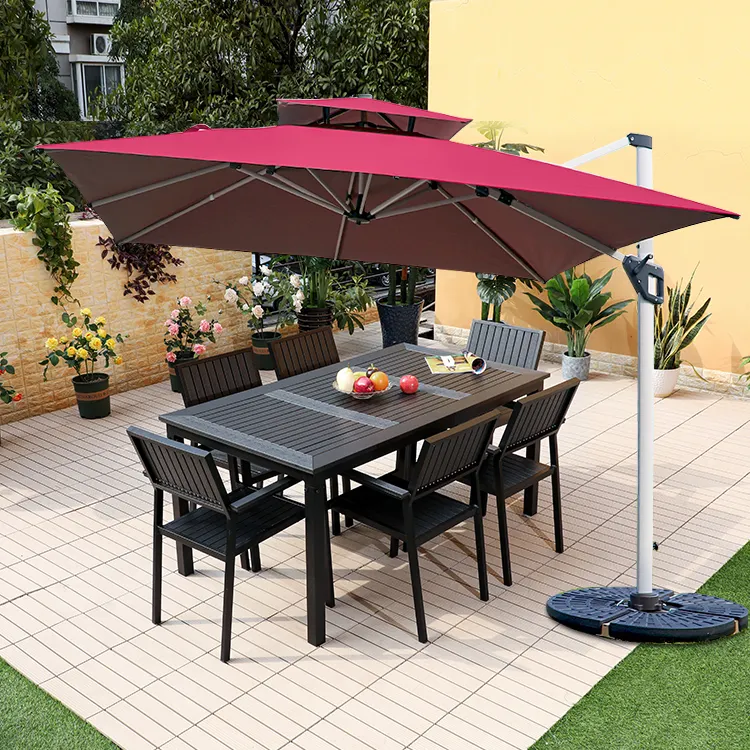 outdoor garden umbrella 3m patio umbrellas with led cantilever outdoor double parasols large roman umbrella with led light