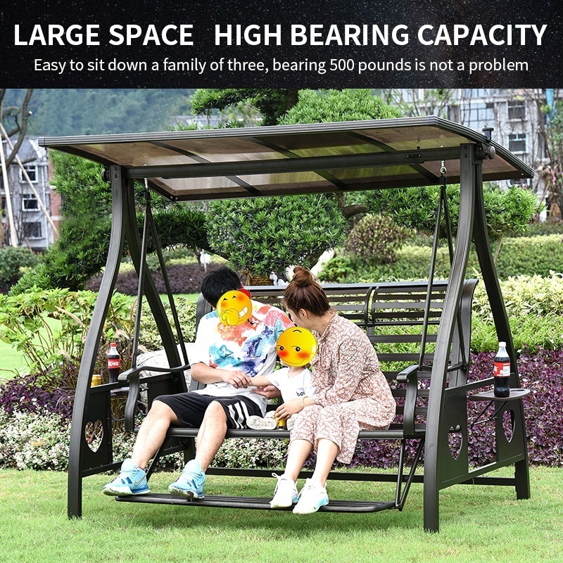 Metal aluminum Frame Outdoor swing chair Swing With Canopy patio garden balcony bed rocking Swing chair