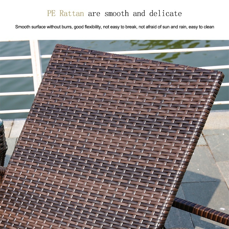 Factory Wholesale low price PE rattan bed sun lounger Beach pool  Water Swimming sun lounger