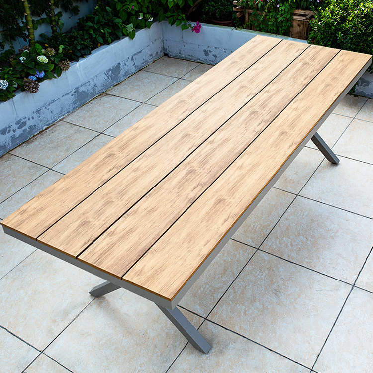 2024 Luxury High End Patio Table Teak Wood Outdoor Furniture Garden Table Manufacturer Modern Wood Table with Epoxy