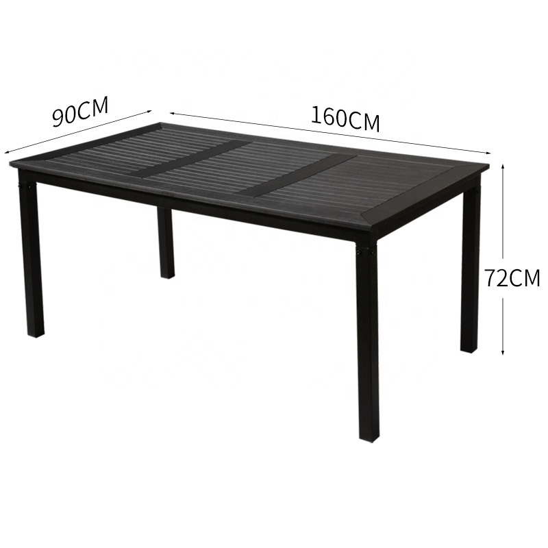 Modern garden table and chairs waterproof black patio table set outdoor terrace furniture