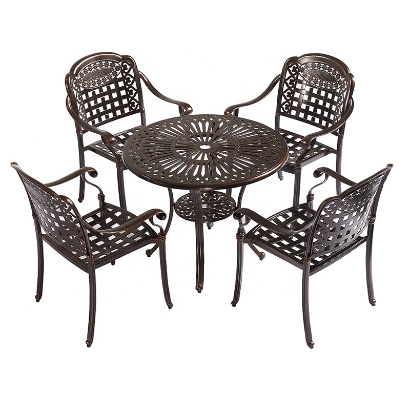 Cheap Cast Aluminum Outdoor Dining Sets Garden Furniture Restaurant Tables And Chairs