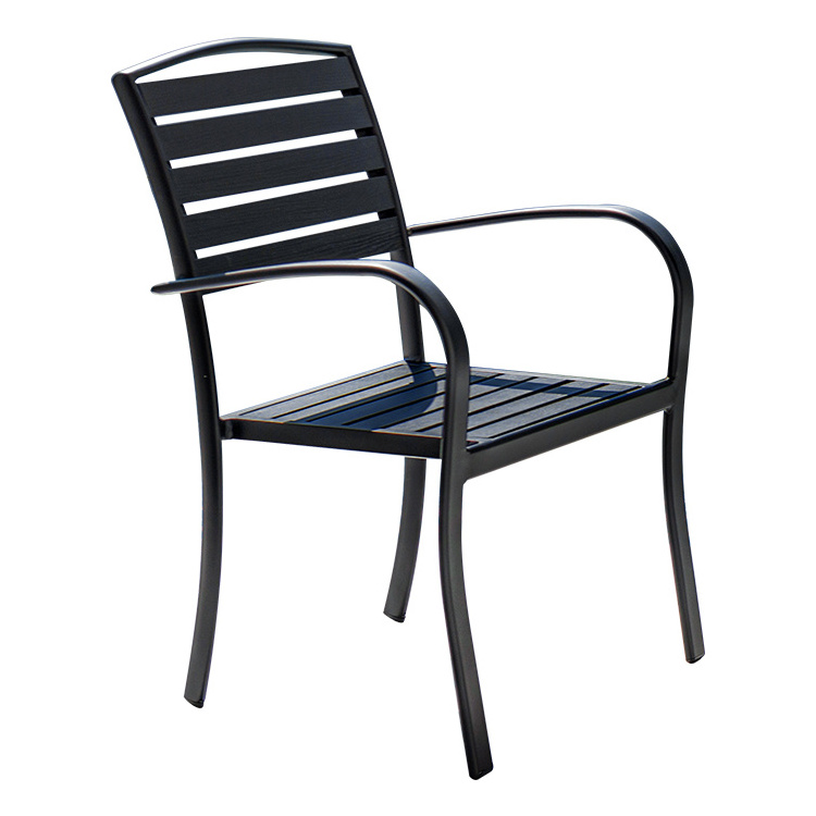 Nordic garden outdoor chair modern furniture black cafe dining stackable patio chairs