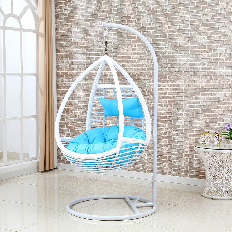 Best selling Outdoor Hotel Balcony Furniture Adult Kids Wicker Rattan Gold Egg Swing Chair With Stand