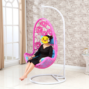 Cheap egg chair pink leisure patio rocking chairs wicker rattan indoor swing chair