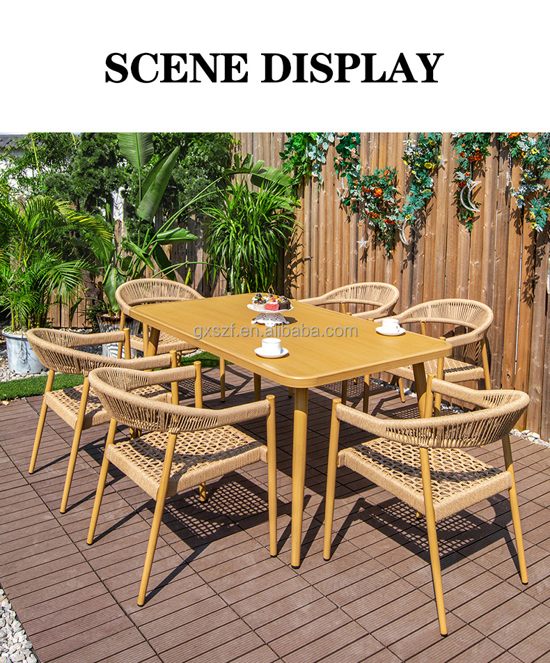 Outdoor patio rattan chair Dining Room balcony Chair Set Woven Rope Woven Furniture chairs for Outdoor garden