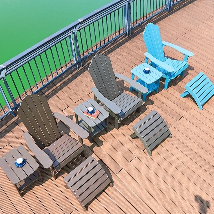 Wholesale Outdoor poolside Furniture chair garden sun-proof Hdpe Plastic Wood Folding blue Adirondack Chair