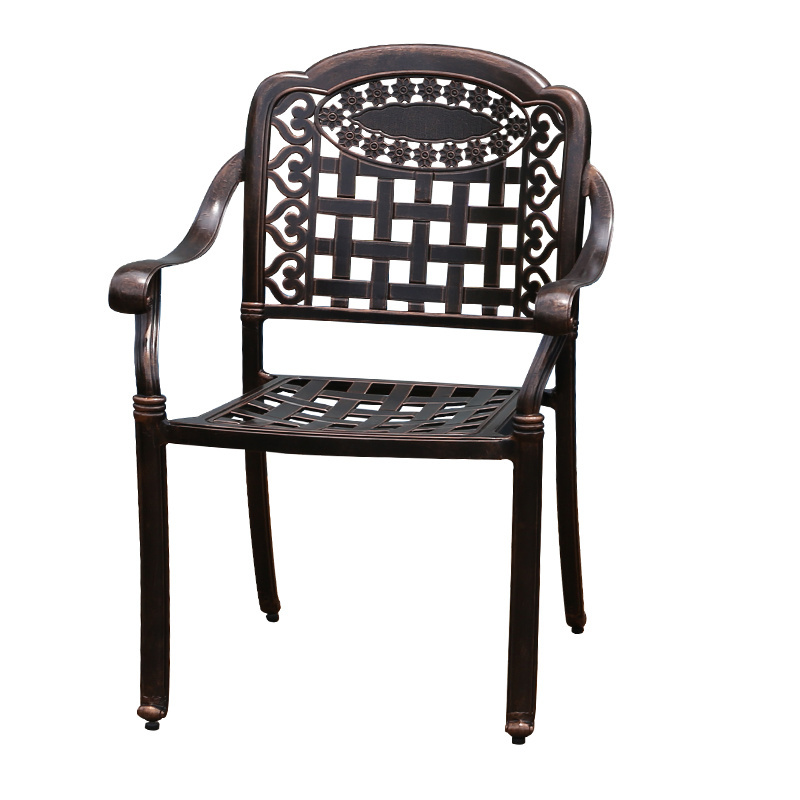 Top Selling Factory Wholesale Modern Outdoor Garden chairs Metal cast aluminium Furniture Dining Patio courtyard Chairs