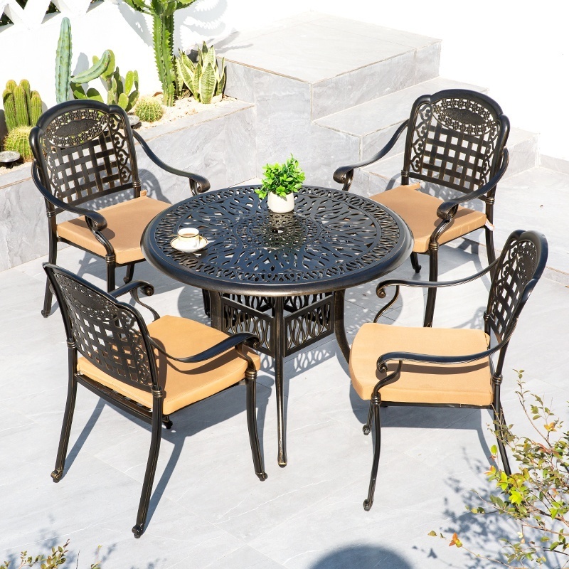 Cheap Cast Aluminum Outdoor Dining Sets Garden Furniture Restaurant Tables And Chairs