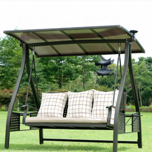 Best selling swinging chair outdoor triple seat garden furniture set adult patio swings