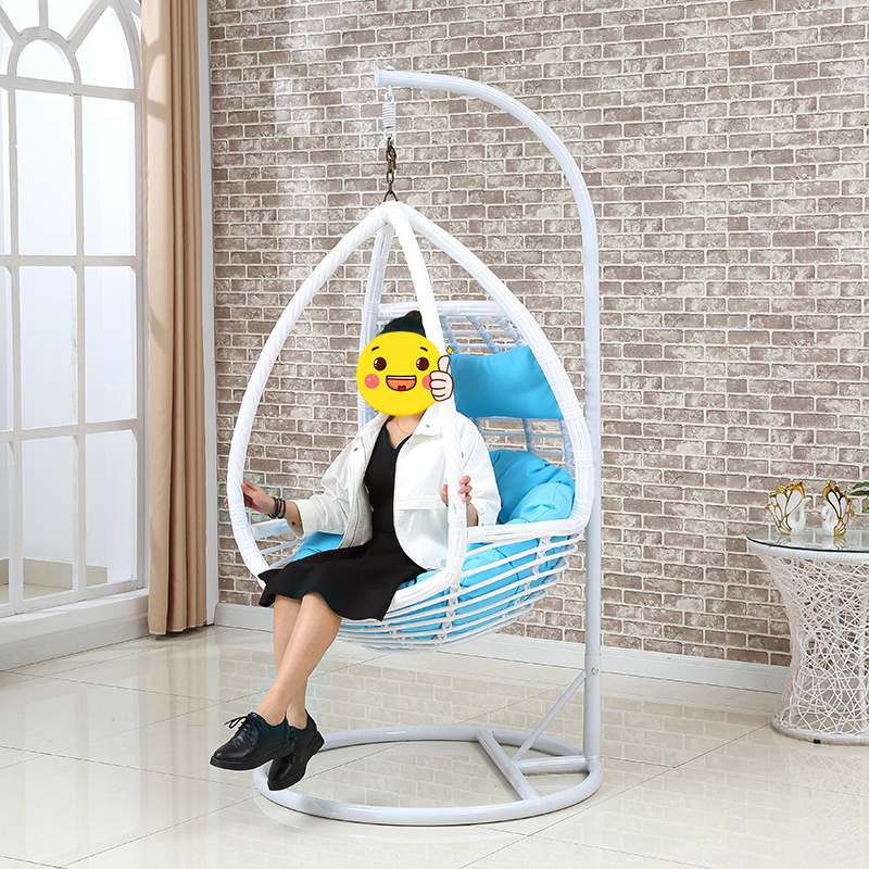 Cheap hanging swing chair garden furniture white outdoor indoor egg chair with stand