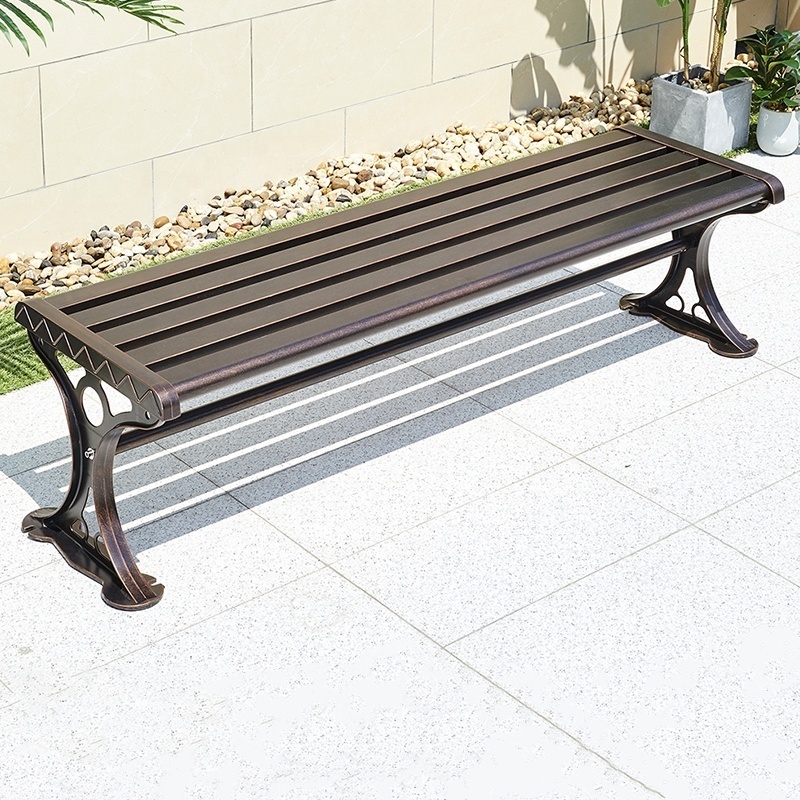 factory wholesale Street Park Bench Customized metal garden Bus stops bench cast aluminum patio garden outdoor bench