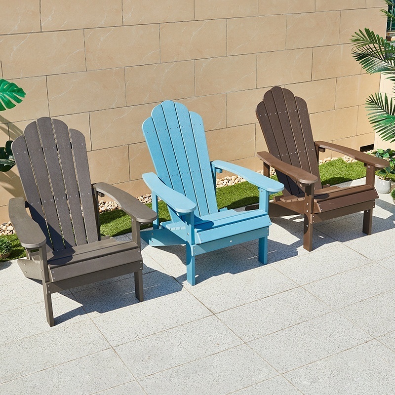 Wholesale Outdoor poolside Furniture chair garden sun-proof Hdpe Plastic Wood Folding blue Adirondack Chair