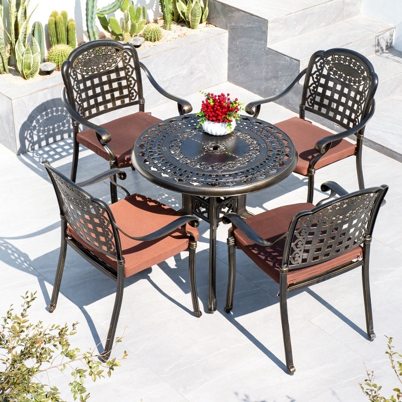 Cheap Cast Aluminum Outdoor Dining Sets Garden Furniture Restaurant Tables And Chairs