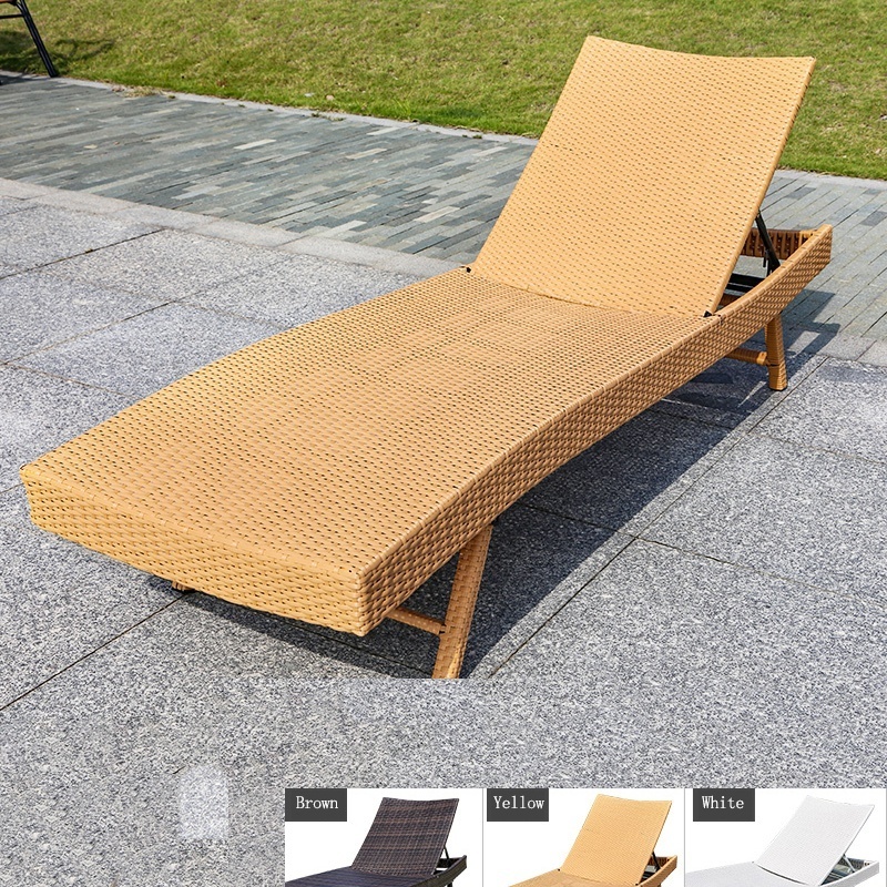 Low price wholesale pe rattan Beach Lounge Chair Outdoor Furniture Patio Garden Villa Terrace Sun Loungers