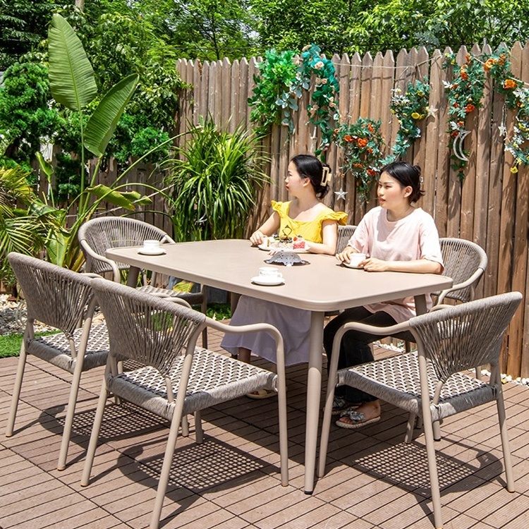 Outdoor patio rattan chair Dining Room balcony Chair Set Woven Rope Woven Furniture chairs for Outdoor garden