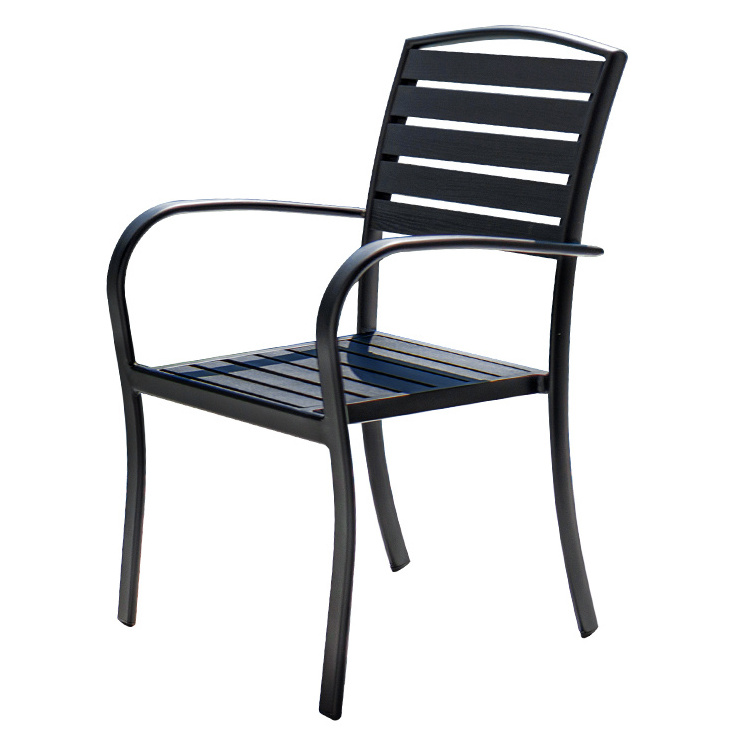 Nordic garden outdoor chair modern furniture black cafe dining stackable patio chairs