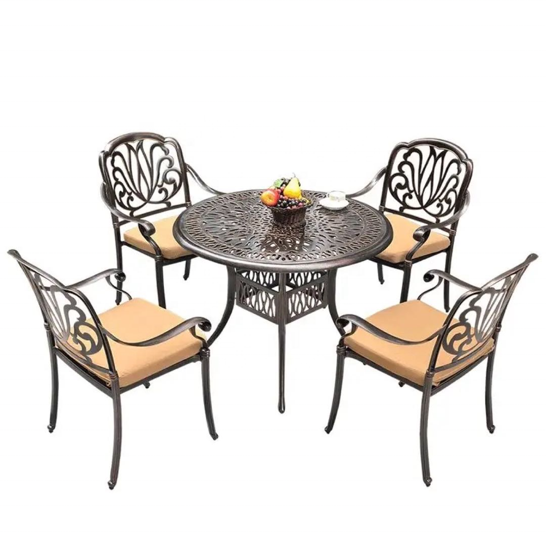 Cheap Cast Aluminum Outdoor Dining Sets Garden Furniture Restaurant Tables And Chairs