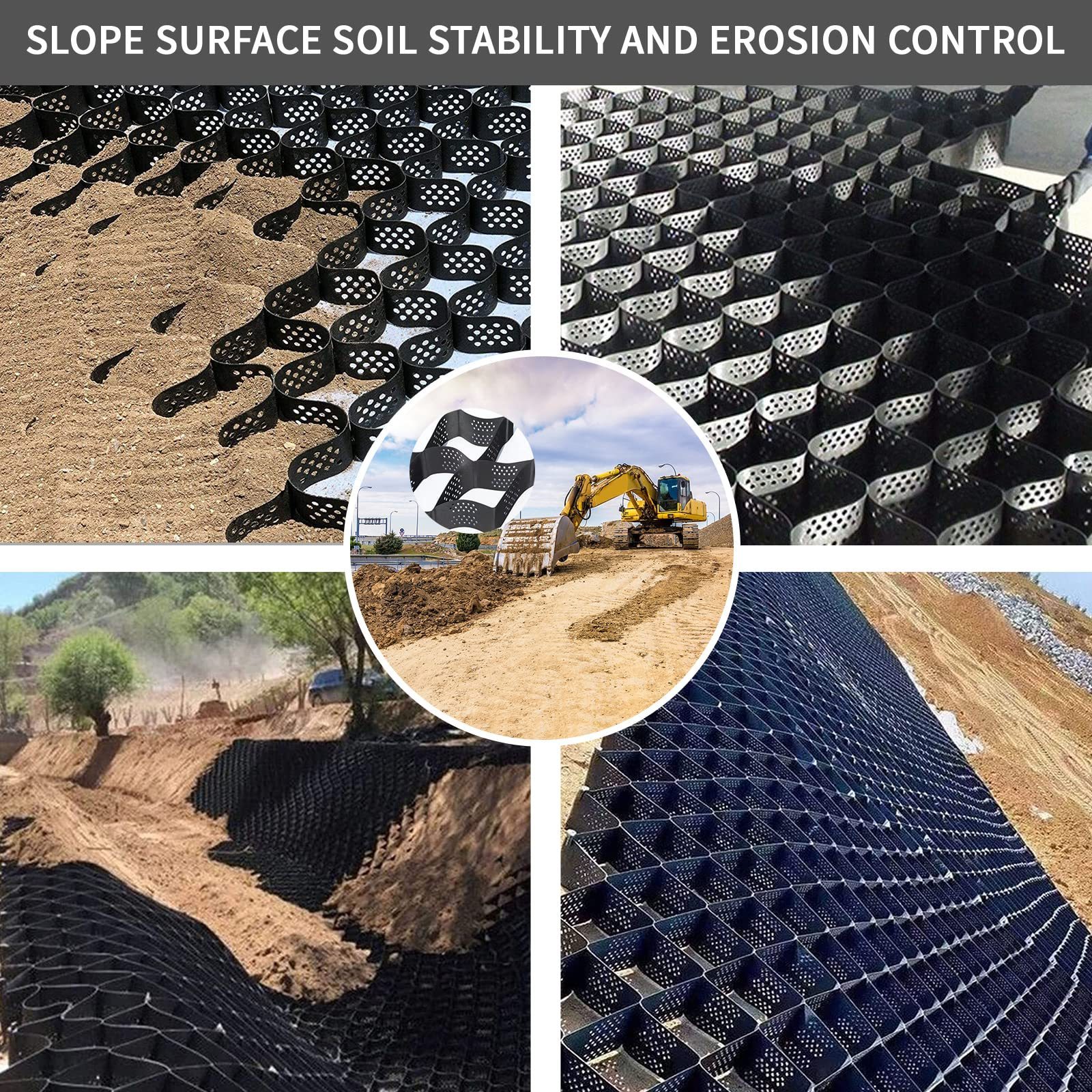 Plastic Driveway Hdpe Gravel Grid Geocells For Road Soil Stabilization Geocell Retaining Walls