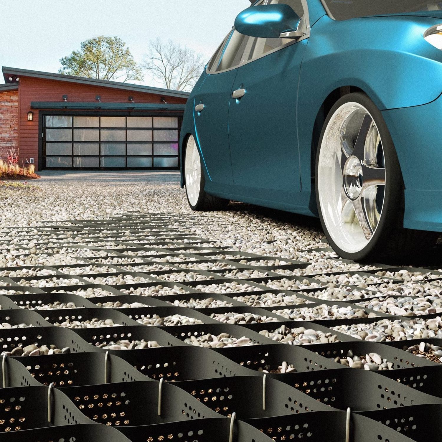 Plastic Driveway Hdpe Gravel Grid Geocells For Road Soil Stabilization Geocell Retaining Walls