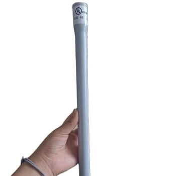 Schedule 40 Electrical PVC Pipe,Sunlight Resistant PVC Conduit In Gray with belled end