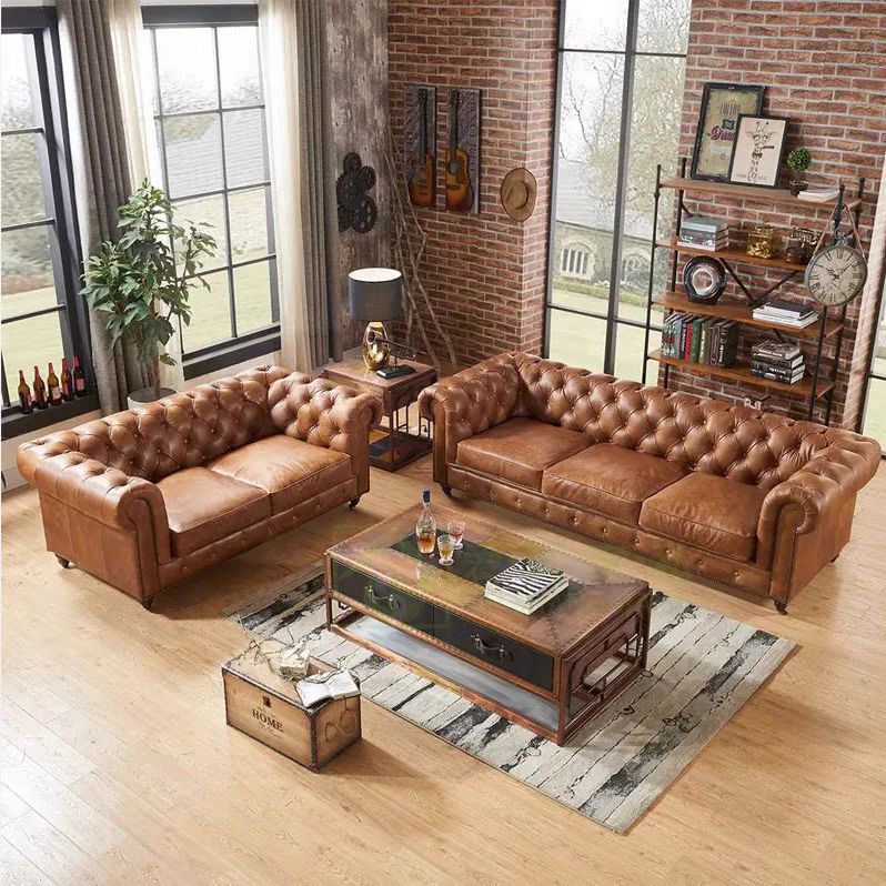 Modern Luxury Vintage Royal Antique Living Room Wooden Cushion Fabric Sectional Sofa