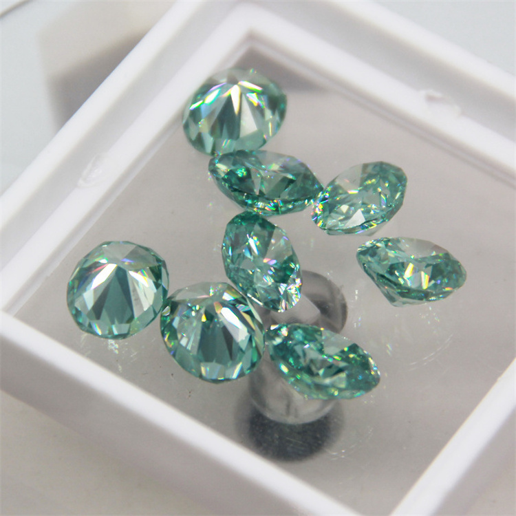 Wholesale Jewelry loose gemstone blue green color Oval Shape GRA Moissanite