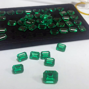 Tianchen Jewelry Wholesale Colombia Green Color Lab Grown Emerald Synthetic Loose Emerald Gemstone