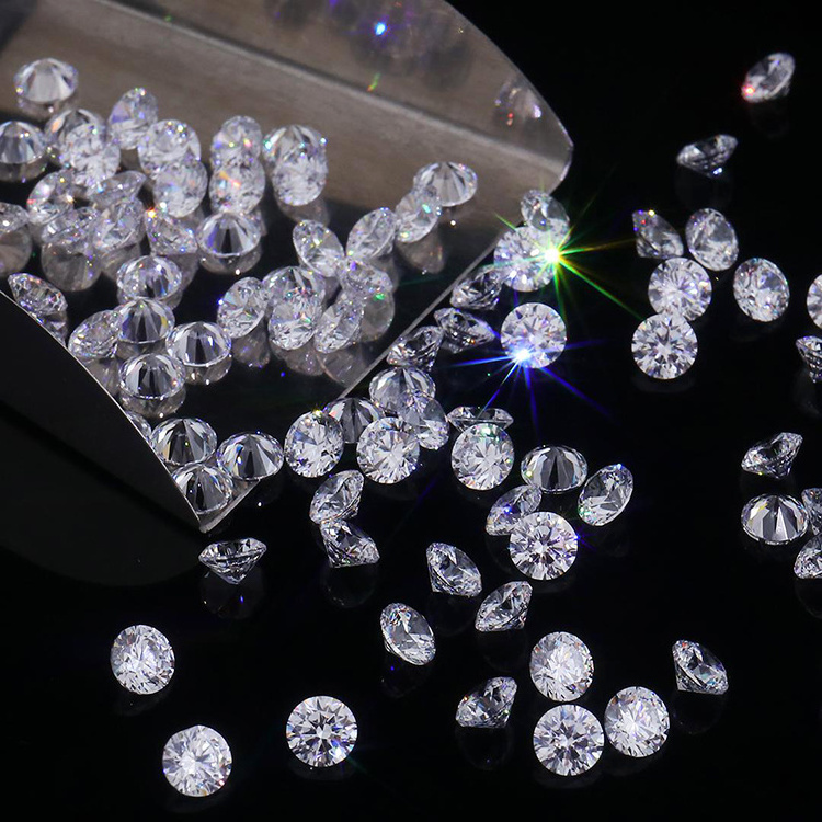 Bulk Wholesale Gemstones Synthetic White Diamond Machine Cut Cubic Zirconia 5A Grade Round Zircon Stone