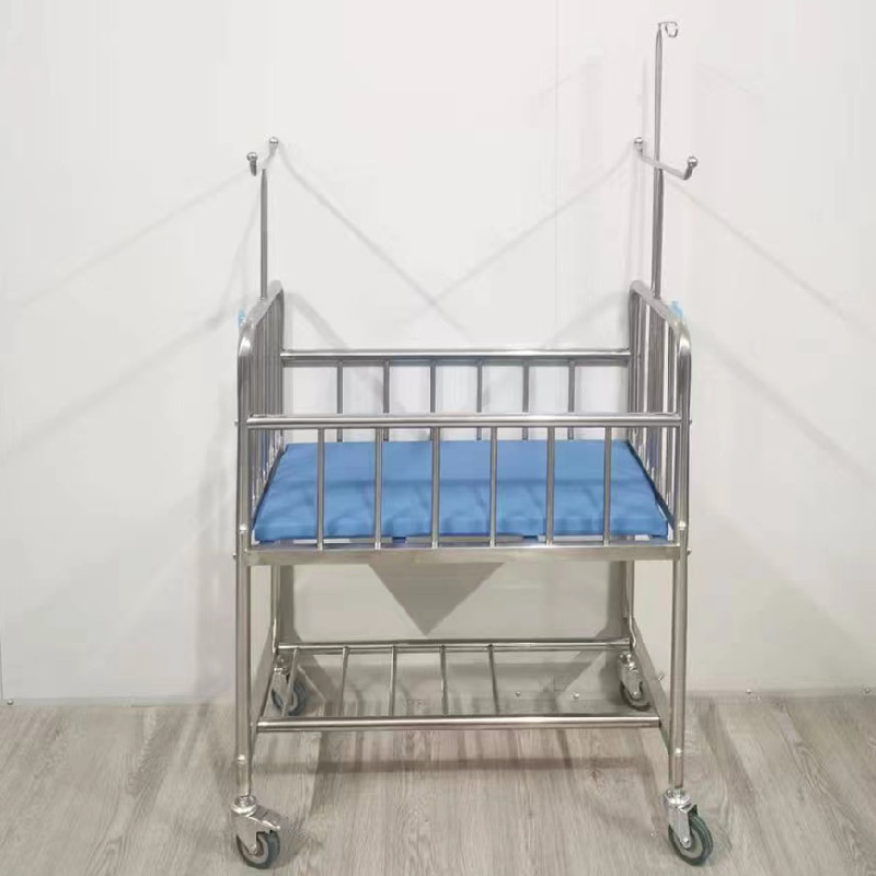 2023 Hospital Crib High Quality Hospital Children's Crib Stainless Steel Material Hydraulic Multifunction Adjustable