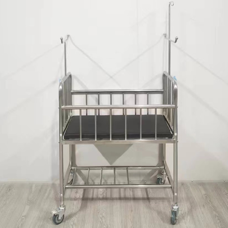 2023 Hospital Crib High Quality Hospital Children's Crib Stainless Steel Material Hydraulic Multifunction Adjustable