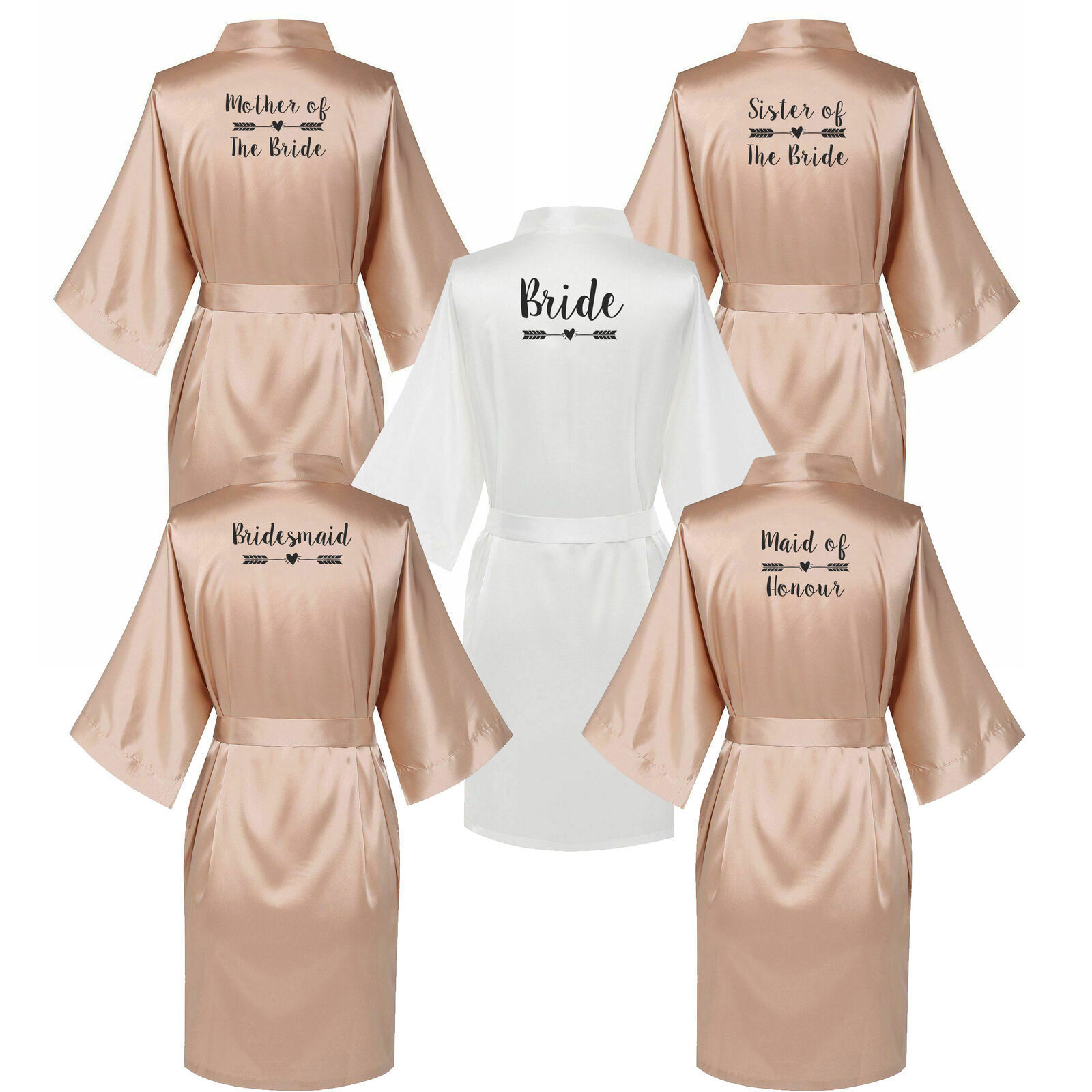 Women's Short Kimono Robe Soft Bride Bridesmaid Robes for Wedding Party Bridal Robes Silky Pajama Gown Custom Satin dress