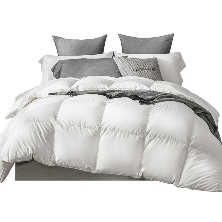 Wholesale Cheap White Goose down Luxury Comforter Duvet Insert 750 Super Fill Power 500 Thread Count Quilted with Cotton Filling