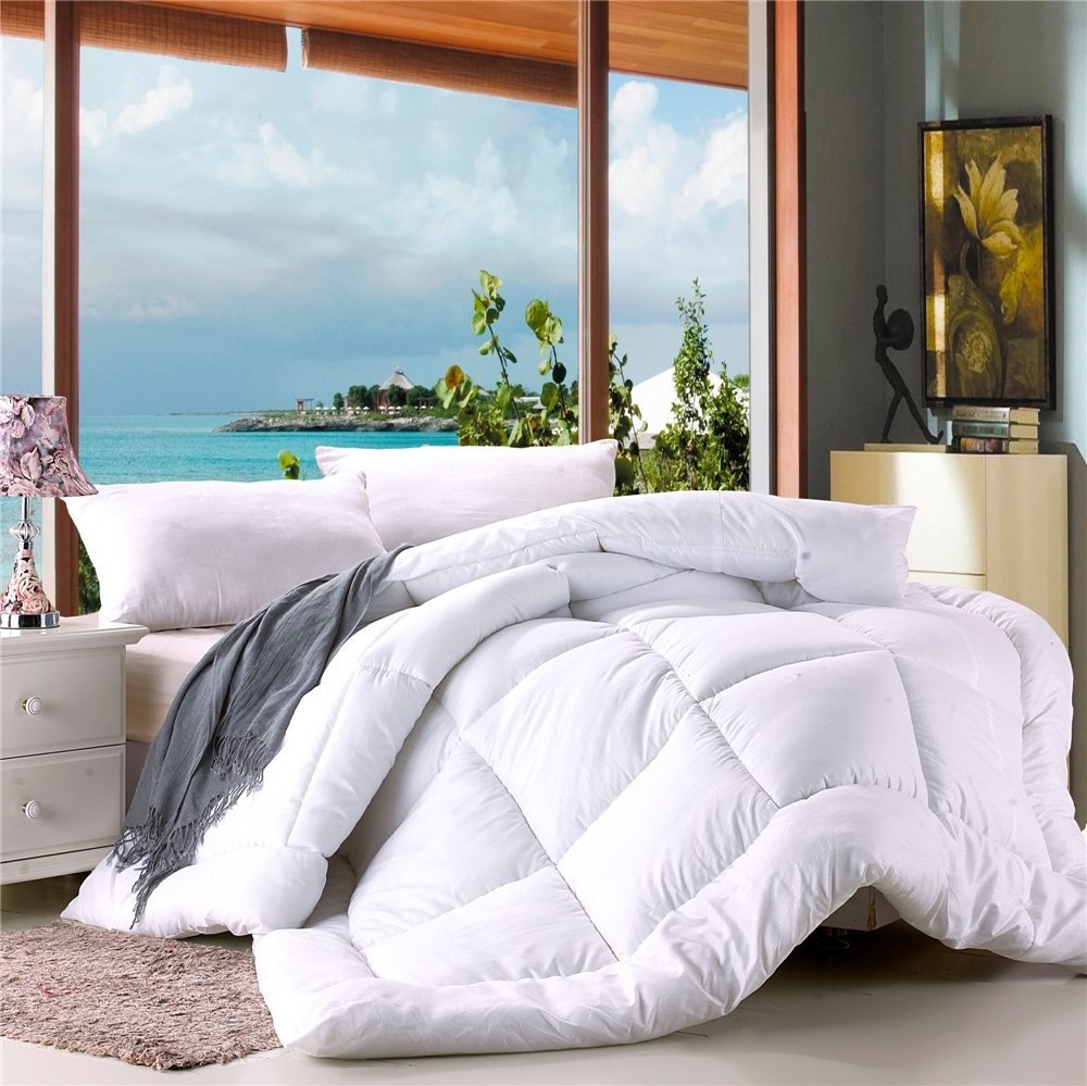 Wholesale Cheap White Goose down Luxury Comforter Duvet Insert 750 Super Fill Power 500 Thread Count Quilted with Cotton Filling