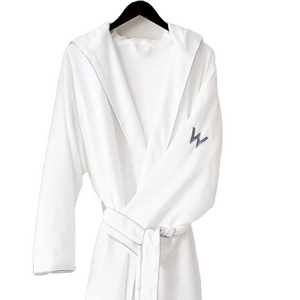 Luxury Hotel Microfiber Bathrobe 5-star hotel bath robe with hood double layer soft and absorbent bath robe custom logo