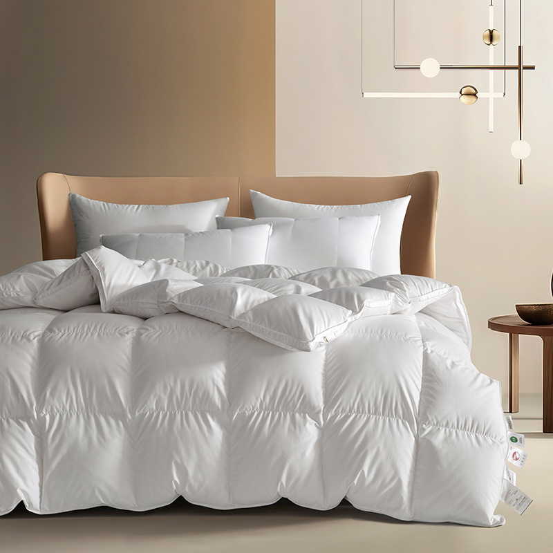 Wholesale Cheap White Goose down Luxury Comforter Duvet Insert 750 Super Fill Power 500 Thread Count Quilted with Cotton Filling