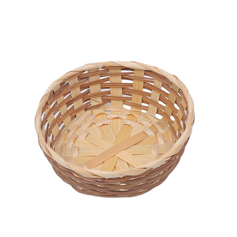 Handmade Bamboo Fruit Basket Fruit Plate Lace Storage Basket