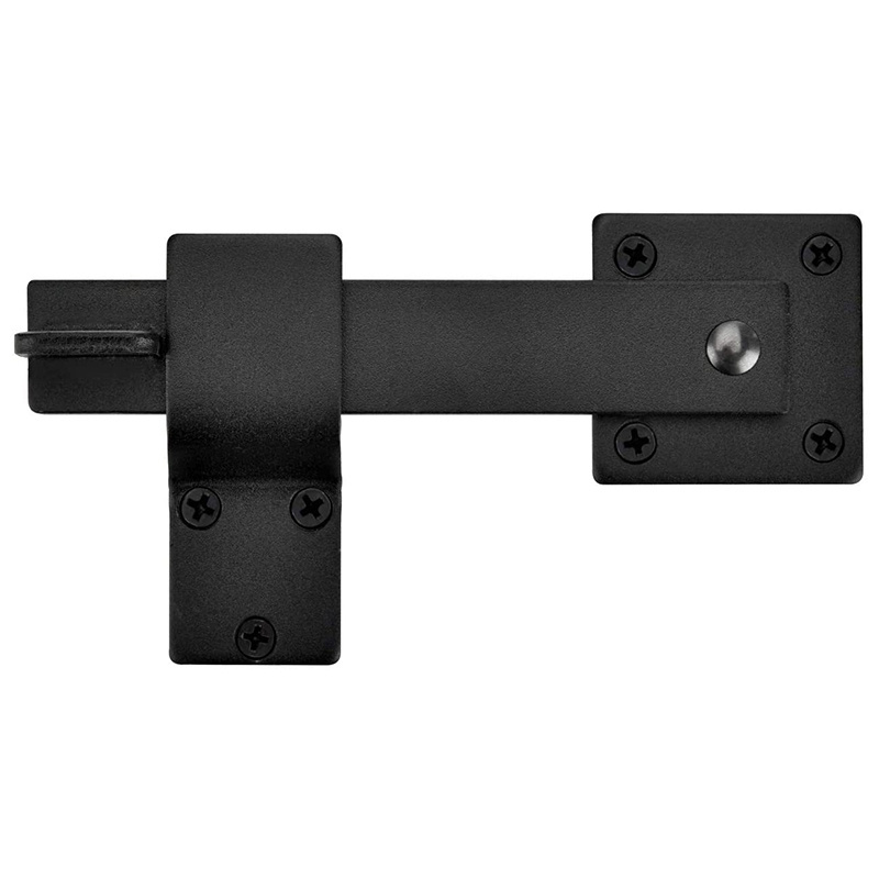 Black Heavy-Duty Double Gate Latch Hardware Rustic Style Flip Barn Door Security Lock for Graphic Design Projects