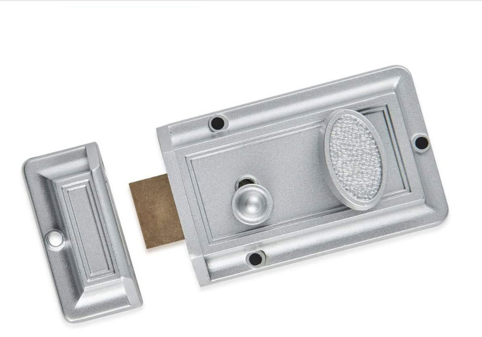 Modern Design Chrome Finish Master Brass Tongue Keys Rim Night Latch Front Door Traditional Nightlatch Door Lock Zinc Material