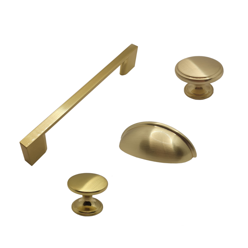 Gold Kitchen Cabinet Hardware Handles Furniture Handle Collection 128 Brushed Brass Guangzhou Modern Furniture Handle & Knob