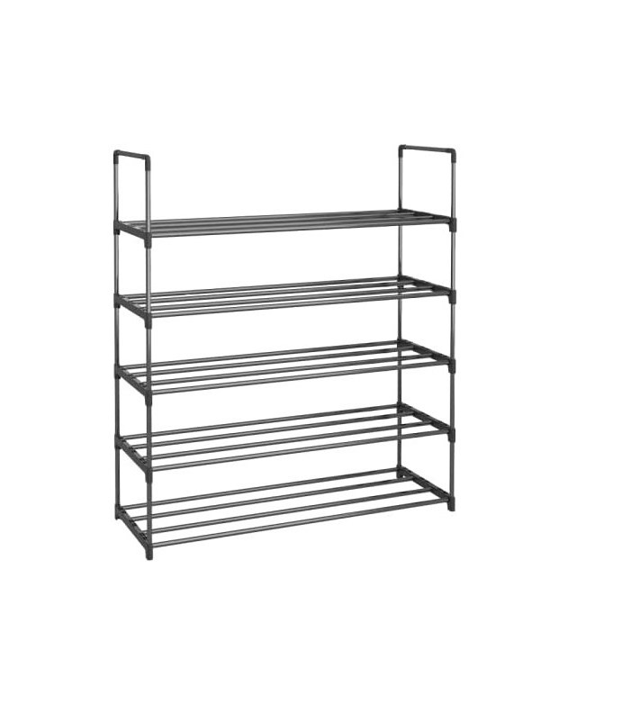 2022 Factory Price Metal Black Modern 10 Tiers Space Saving Large Shoe Rack Organizer Shelf For Living Room