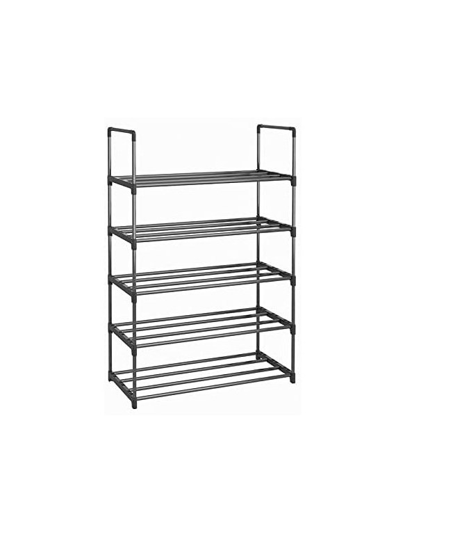 2022 Factory Price Metal Black Modern 10 Tiers Space Saving Large Shoe Rack Organizer Shelf For Living Room