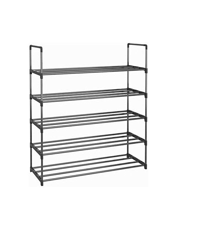 2022 Factory Price Metal Black Modern 10 Tiers Space Saving Large Shoe Rack Organizer Shelf For Living Room