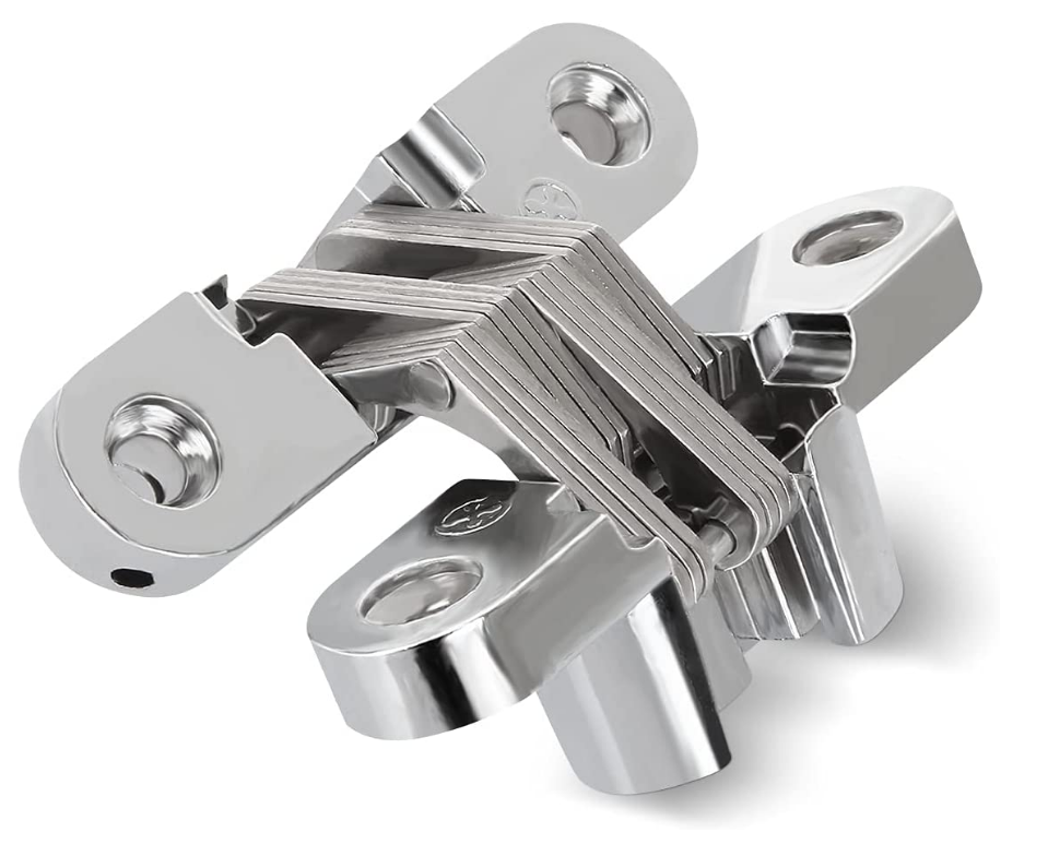 Invisible Hidden Hinge 180 Degree Swing Hinges for Cabinet Door and Barn Door Made of Durable Zinc Alloy