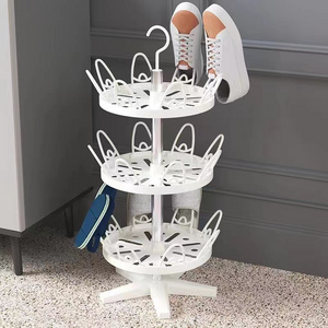 Simple rotary floor  multi-layer storage round drying shoe rack for balcony outdoor home