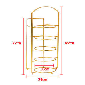 Wholesale Custom High quality metal portable kitchen gold plate rack storage shelf for home hotel apartment