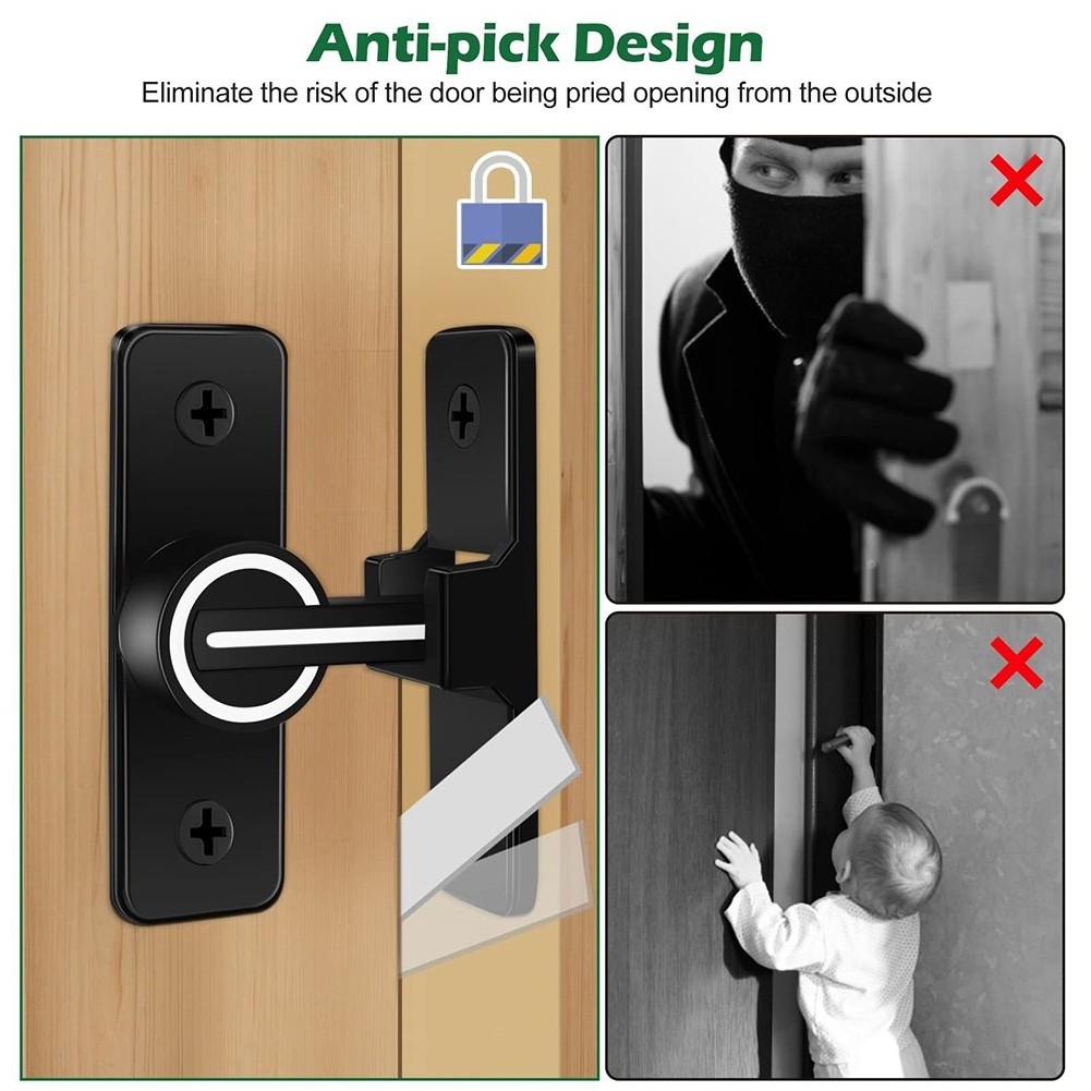 Barn Door Lock Hardware 90 Degree Heavy Duty Gate Latches Flip Latch Safety Door Barn Sliding Door Lock