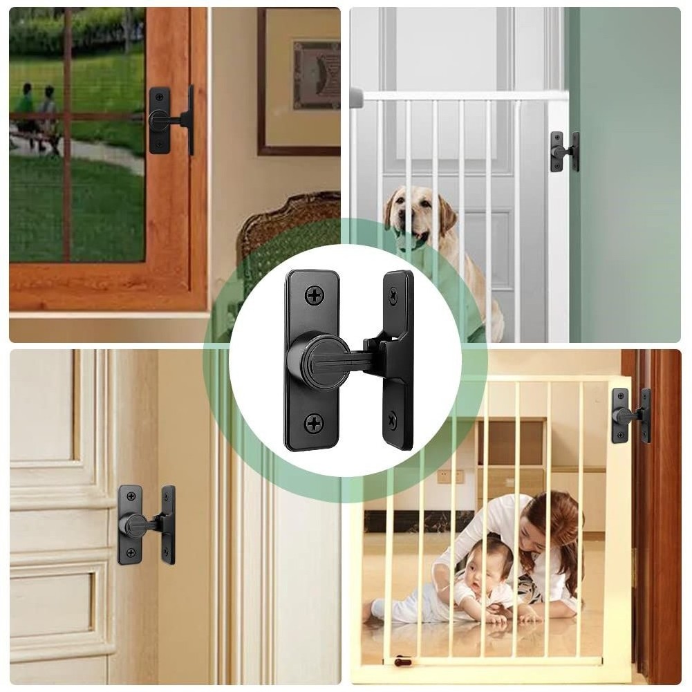 Barn Door Lock Hardware 90 Degree Heavy Duty Gate Latches Flip Latch Safety Door Barn Sliding Door Lock