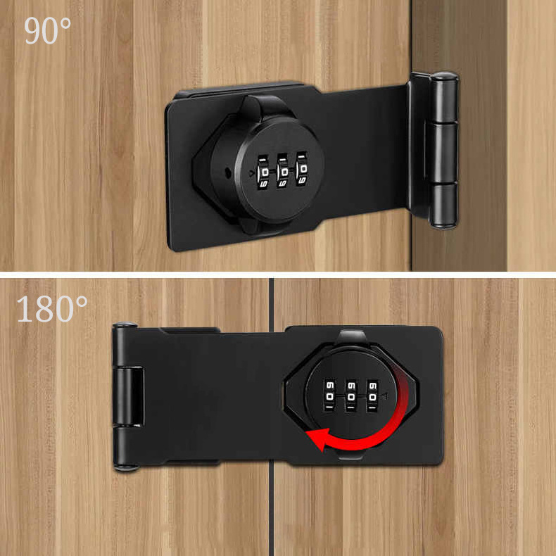 Cabinet door 90 degrees combination lock refrigerator lock anti-theft drawer lock file cabinet latch